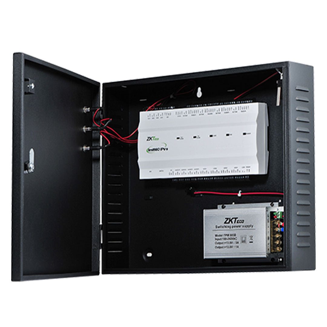 Controlador de acceso ZKTeco INBIO260 PRO en caja metálica para sistemas de seguridad electrónica.