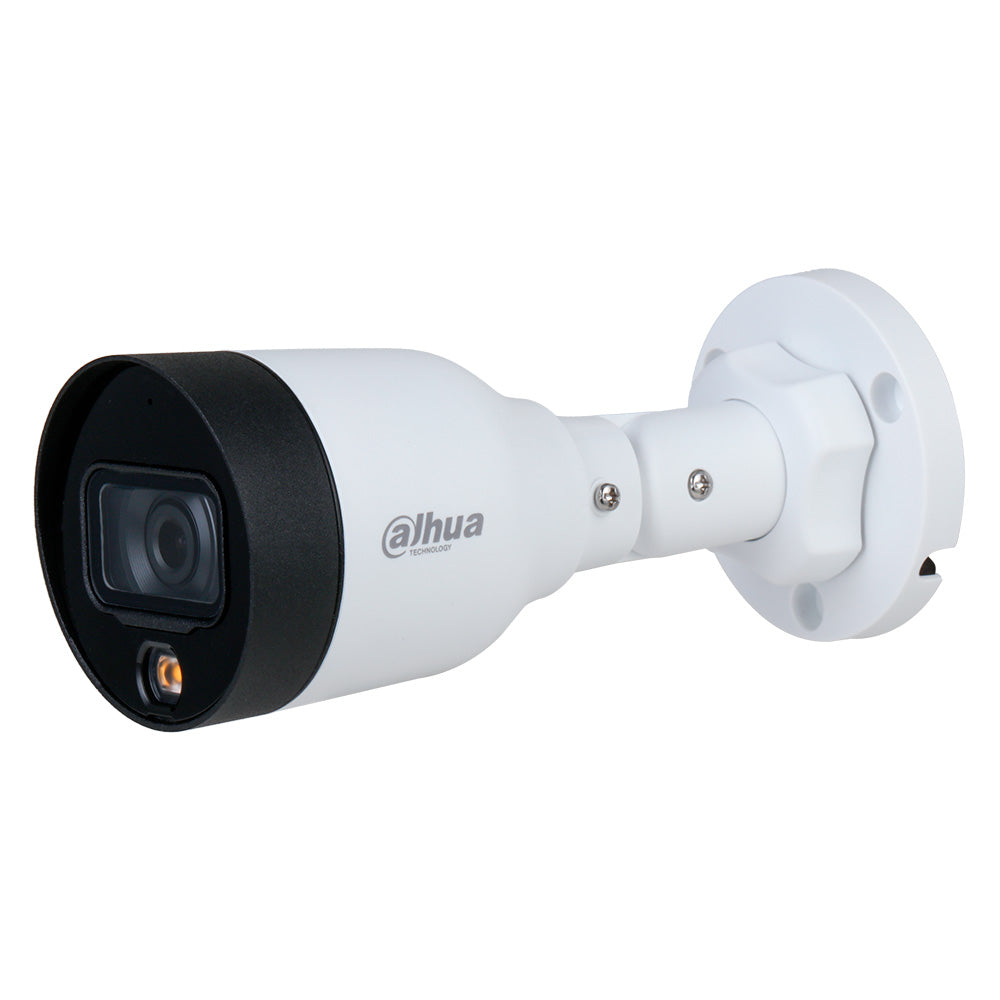 Cámara de seguridad tipo bala Dahua blanca para videovigilancia y protección de exteriores