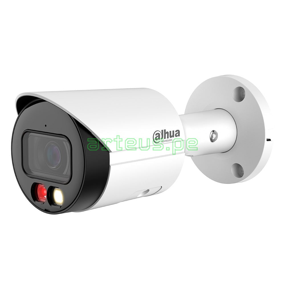 DAHUA IPC-HFW2449S-S-IL Cámara de Seguridad IP POE, 2K, 4MP, 2.8mm, WDR, IP67. Micrófono. IR/Led 30m. WIZSENSE