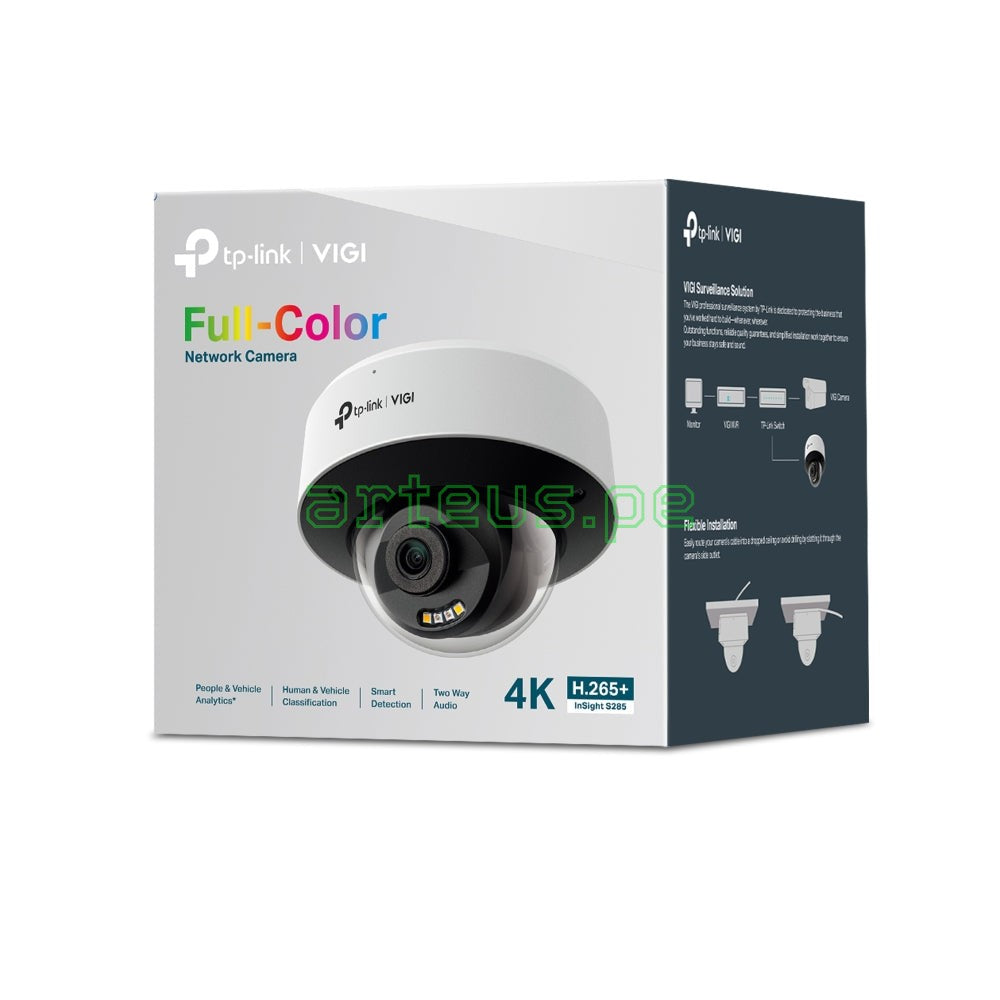 TP-LINK VIGI InSight S285(4mm) Cámara de Red Domo Full Color 4K 8MP Ultra HD