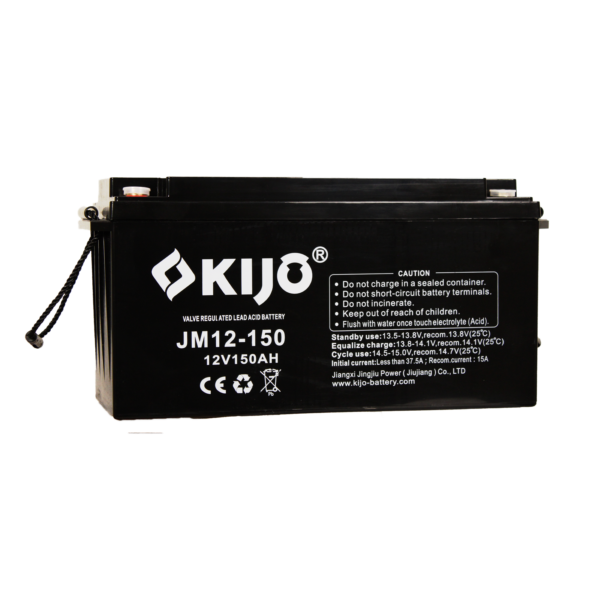 KIJO JM12-150AH Bateria 12V-150AH AGM de Ciclo Profundo para UPS y Paneles Solares 48.3x17x24.1cm