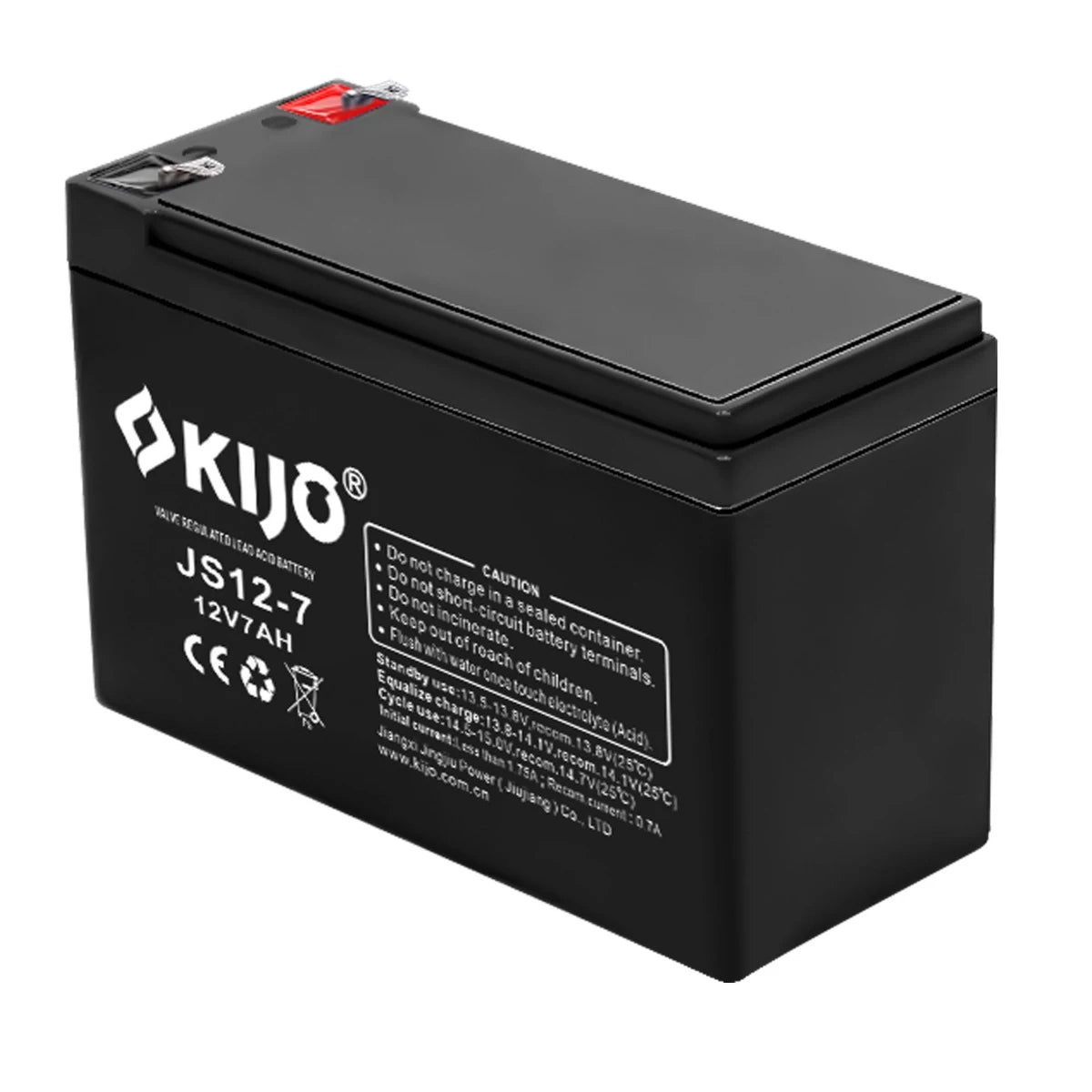 KIJO JS12-7AH Bateria 12V 7AH Seca AGM para UPS, Solar y paneles 15.1x6.5x9.4cm