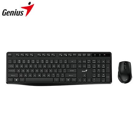 GENIUS KM-8206S Kit Teclado y Mouse Inalámbrico USB Multimedia SP Negro 31340017401
