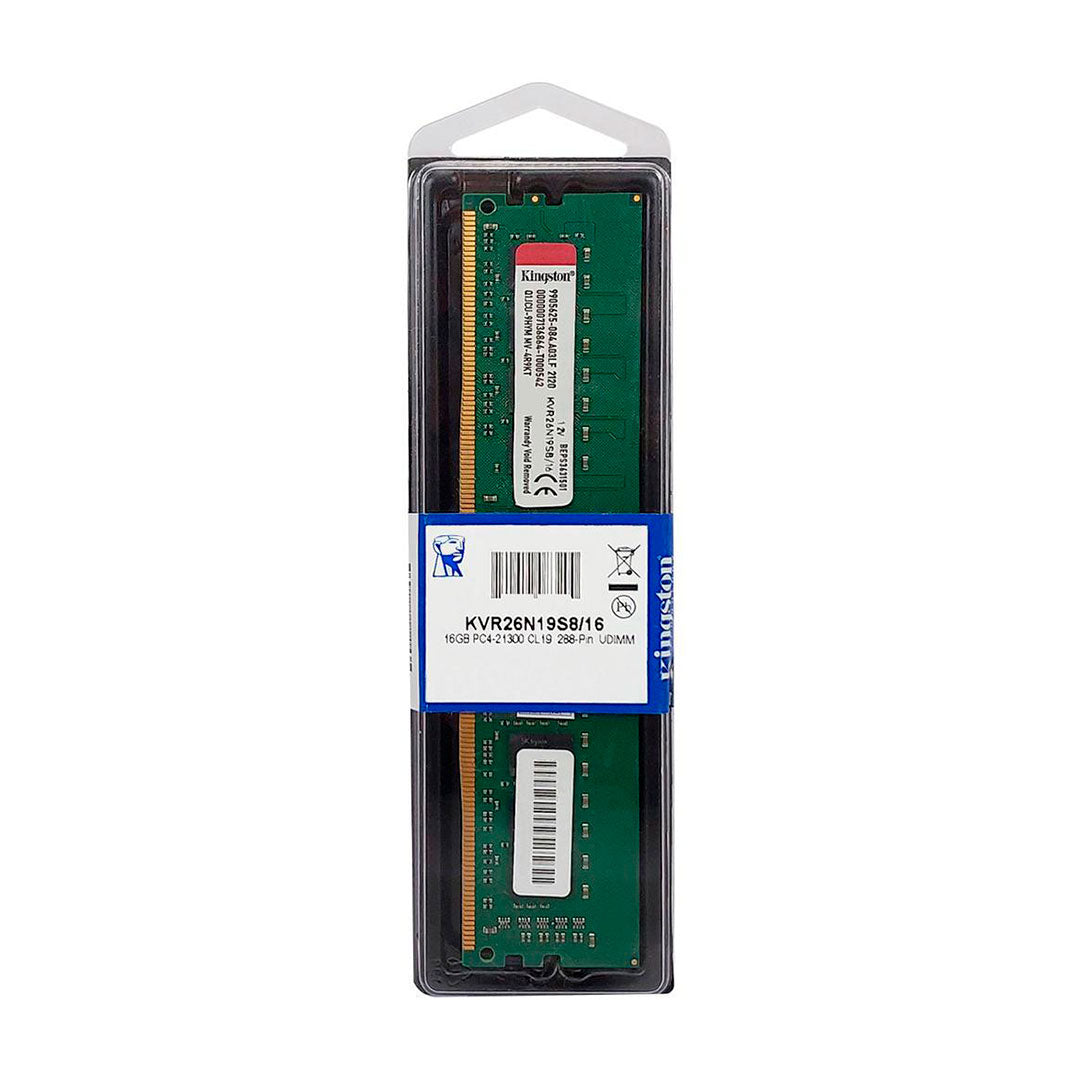 KINGSTON KVR26N19S8/16 - MEMORIA 16GB, DDR4, 2666 MHZ, PC4-21300, DIMM, CL-19, 1.2V