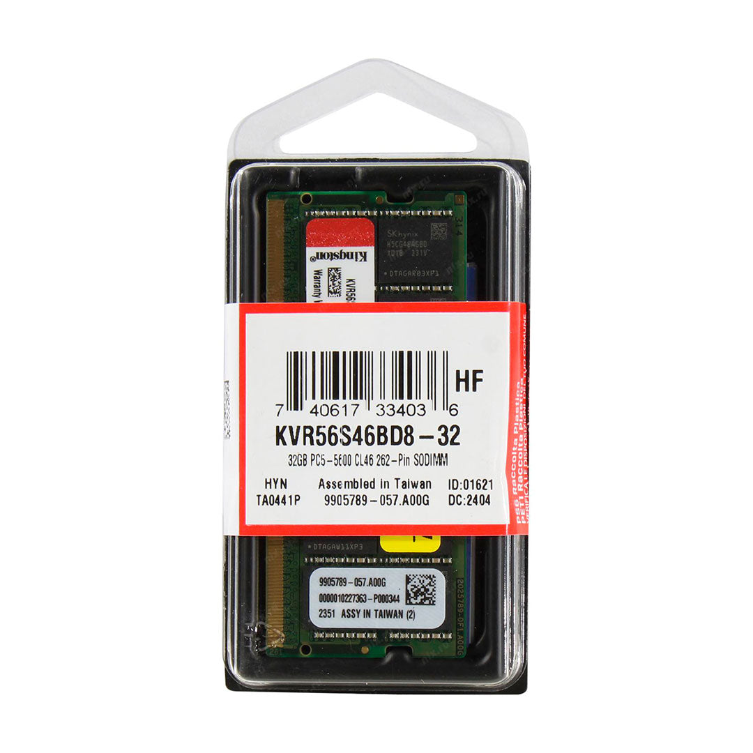 KINGSTON KVR56S46BD8/32 Memoria RAM SODIMM 32GB DDR5 5600MHz CL46