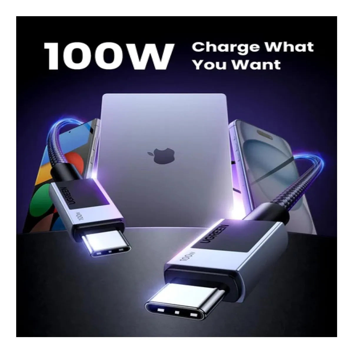 UGREEN L512 45063 Cable USB-C a USB-C Carga Rápida 100W 1M Trenzado