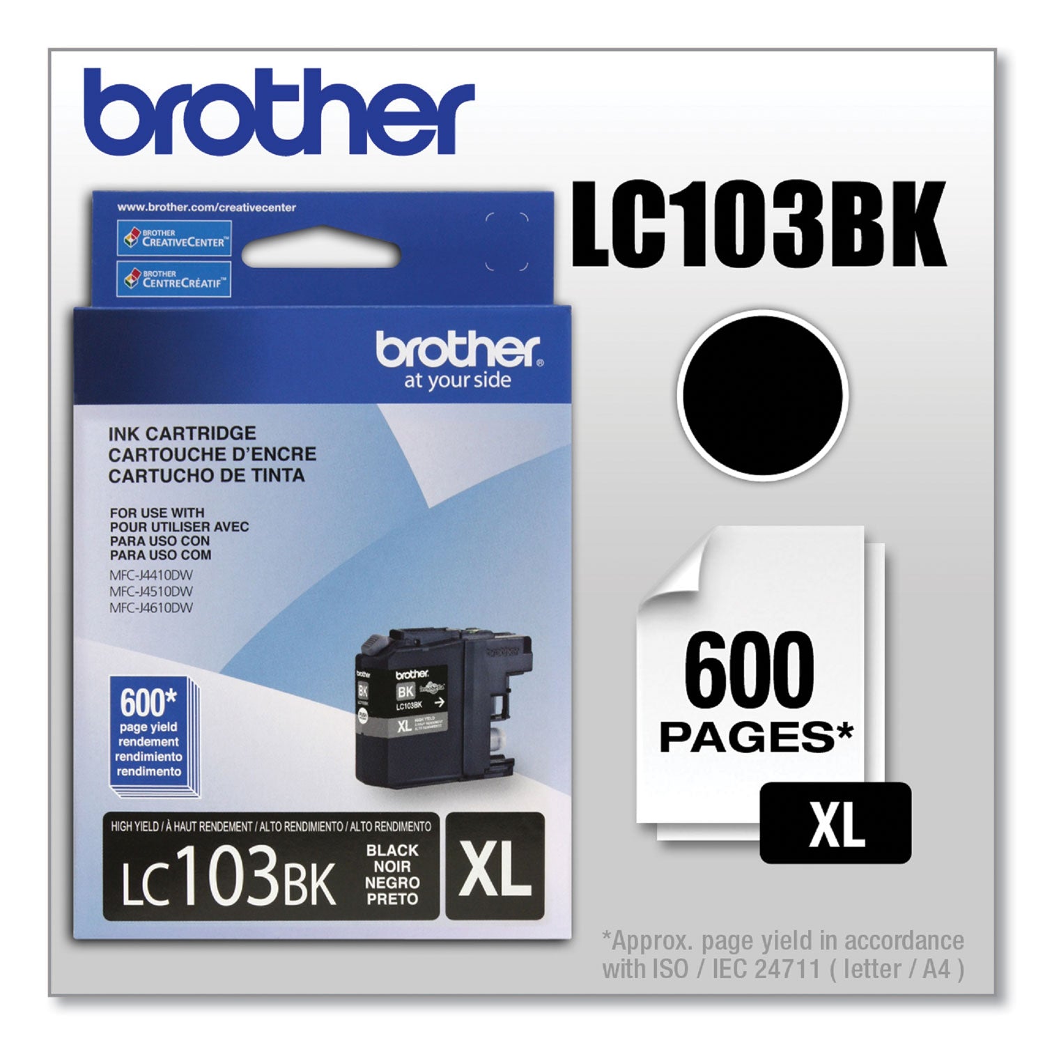 BROTHER LC103BK Cartucho de Tinta Negra 600 Paginas