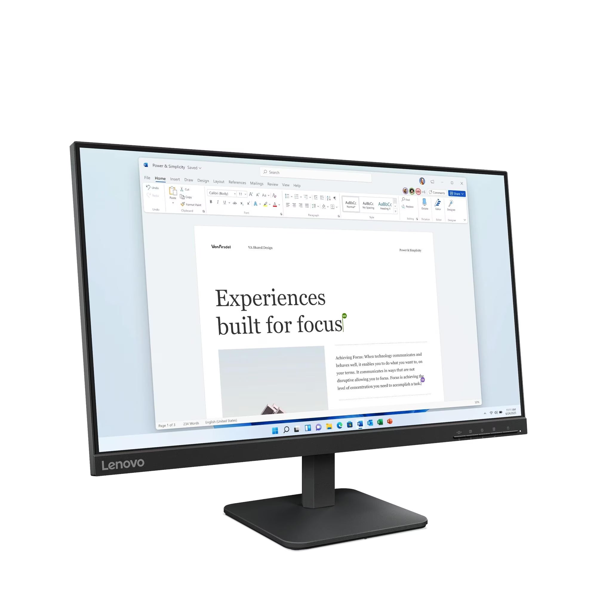 LENOVO L24-4E Monitor Plano 23,8" FHD IPS 1920x1080 WLED 92 DPI 68C2KAC1LA