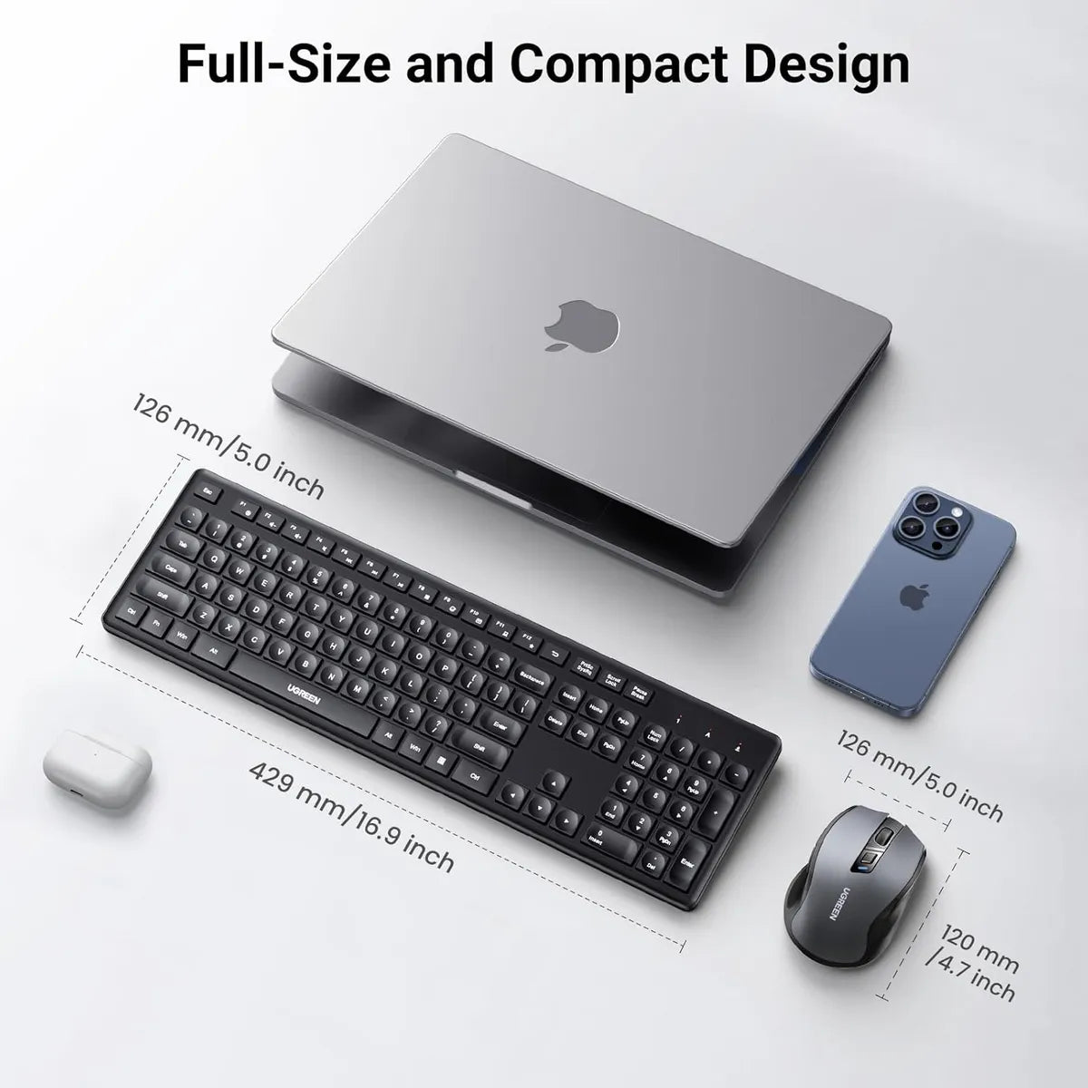 UGREEN MK006 35740 Combo Teclado y Mouse Inalambrico 4000dpi 2.4G