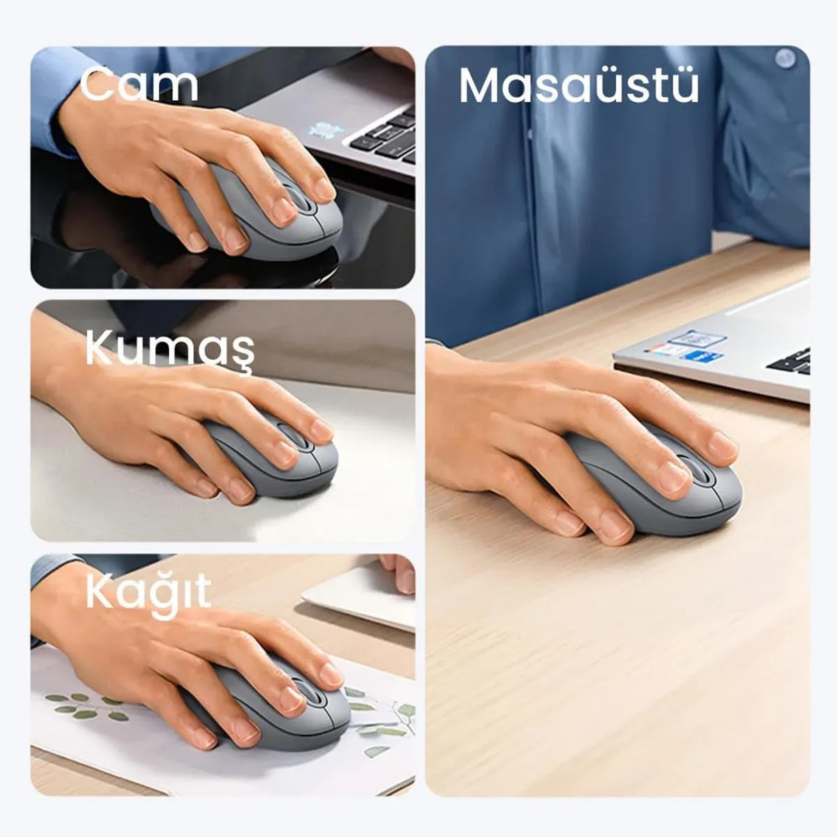 UGREEN MU105 90669 Mouse Inalambrico 24 Moonlight gris