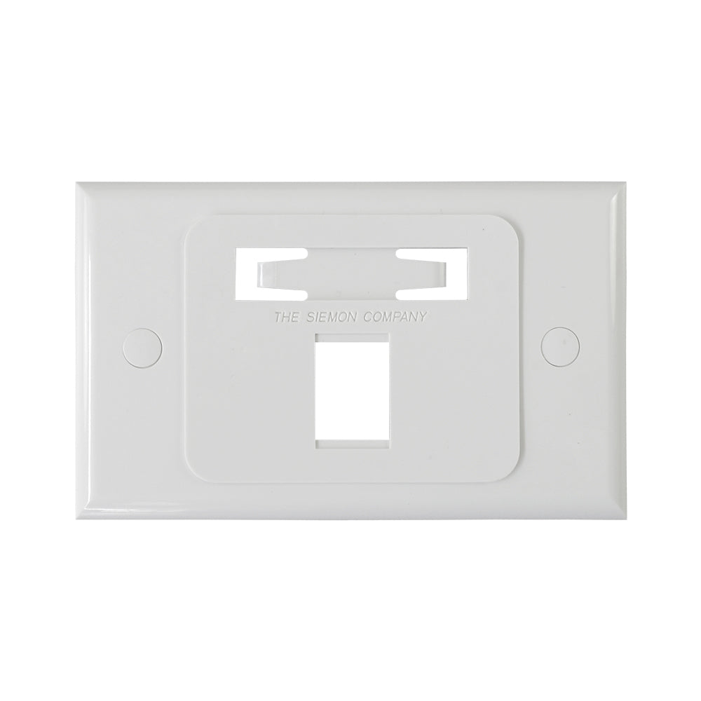 SIEMON MX-HFP-01-02B Placa de pared, 1P MAX Horizontal Blanca.