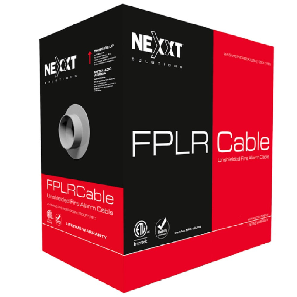 NEXXT SOLUTIONS NFC-18FRR Cable para Incendio FPLR 2x18 Blindado x 305mts