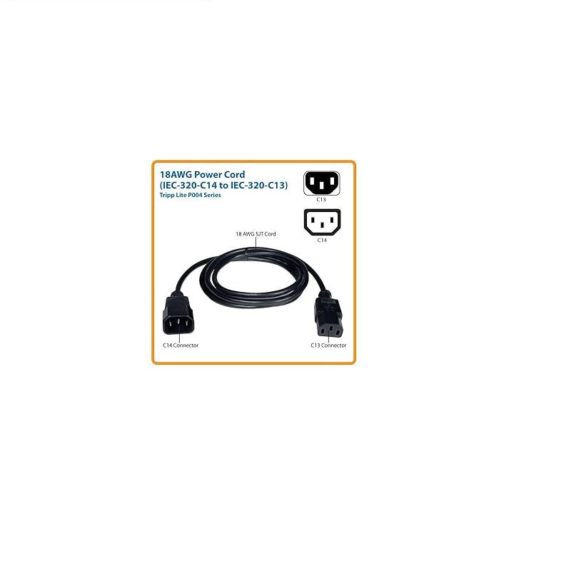 TRIPP LITE P004-004 Cable de alimentación para unidad distribución de energía (PDU) C13 a C14 10 A 250V 18 AWG 1.22m (4 pies) negro