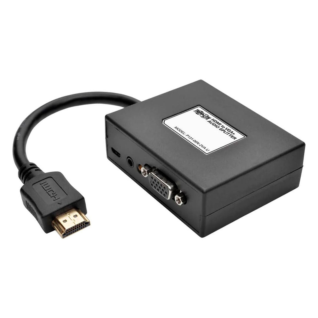 TRIPP LITE P131-06N Adapatador de Cable HDMI VGA con Audio para PC Laptop M/H 152mm 6"