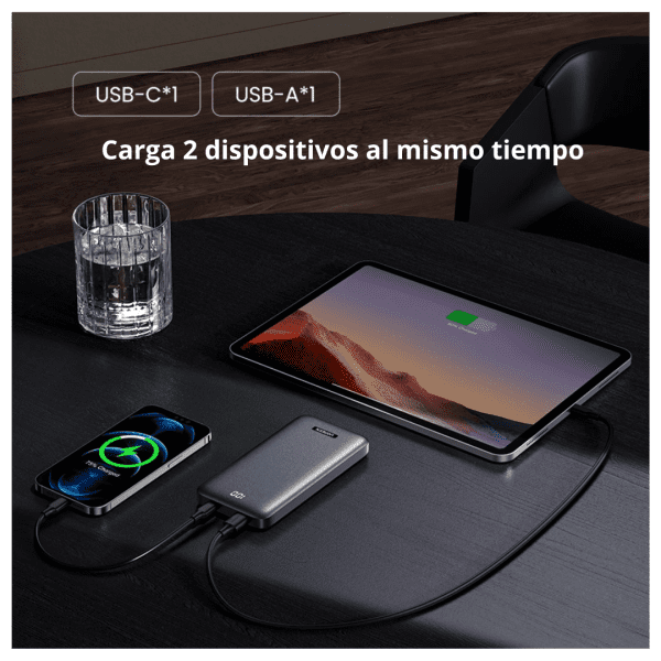 UGREEN PB198 60689 Power Bank Cargador portátil Ultra delgado 10000mAh USB-A + USB-C