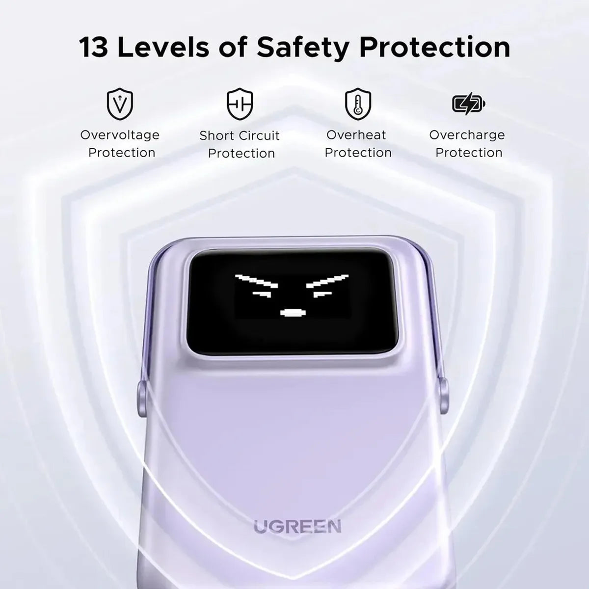 UGREEN PB571 35606 Power Bank Inalambrico Magnetico Robot 5000mAh 20W Morado