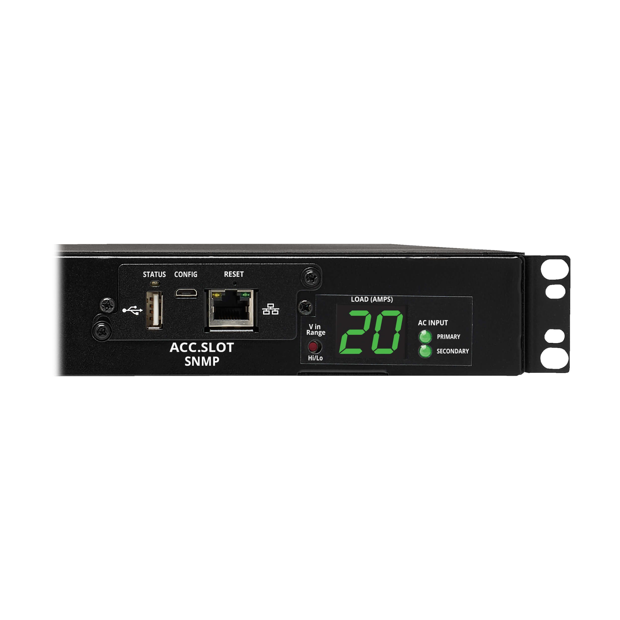 TRIPP LITE PDUMH20HVATNET Controlable Monofásico de 3.2-3.8 kW tomacorrientes 200-240V (8 C13 y 2 C19) 2 C20 Cable 3.6m (12 pies) para instalación en Rack de 1U TAA