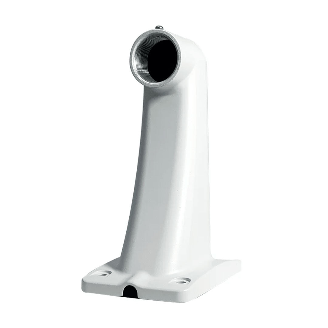 Soporte blanco de metal para cámara de videovigilancia, base cuadrada y orificio de montaje