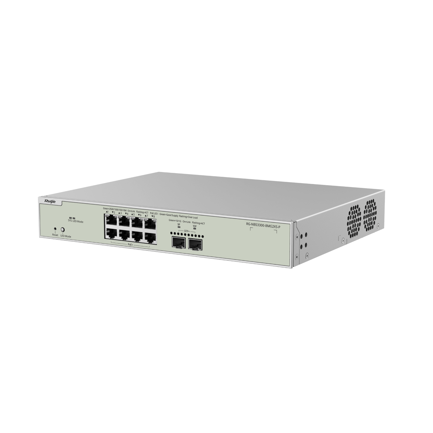 RUIJIE REYEE RG-NBS3300-8MG2XS-P Switch 8 Puertos MultiGigabit PoE 2SFP+ Cloud