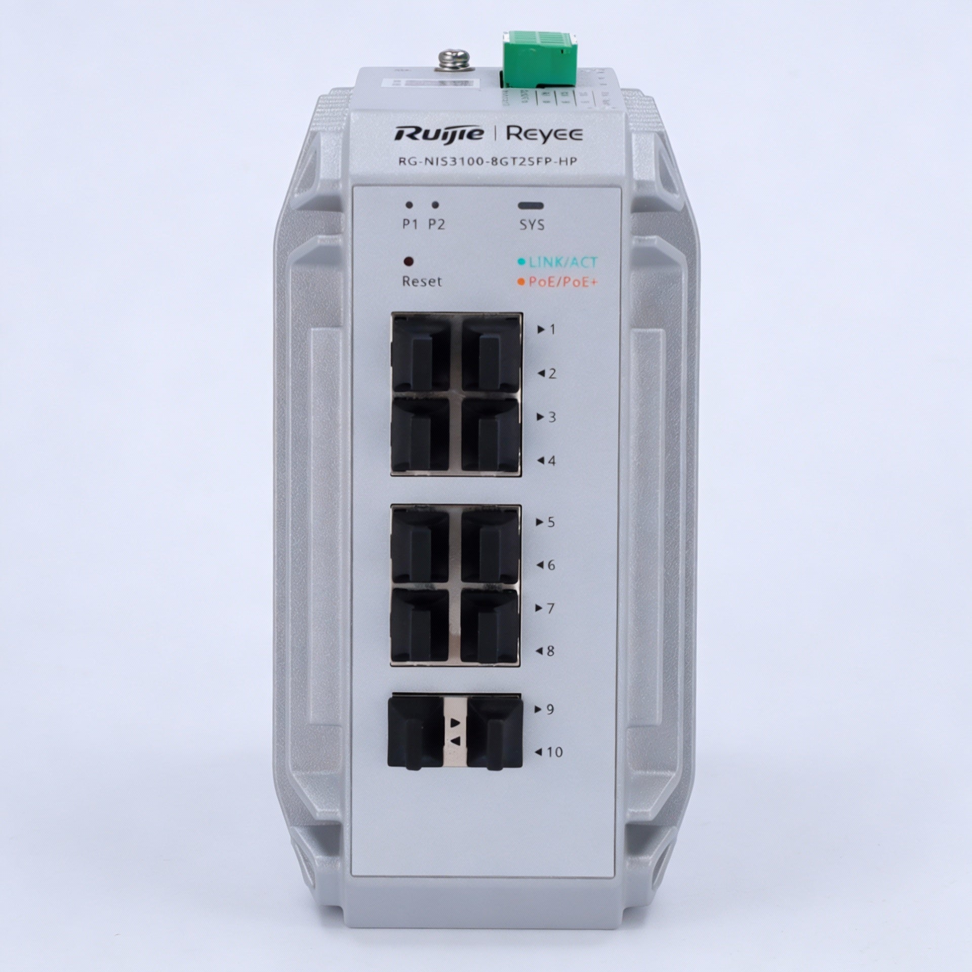 RUIJIE REYEE RG-NIS3100-8GT2SFP-HP Switch Industrial PoE 8 Puertos Gigabit + 2SFP