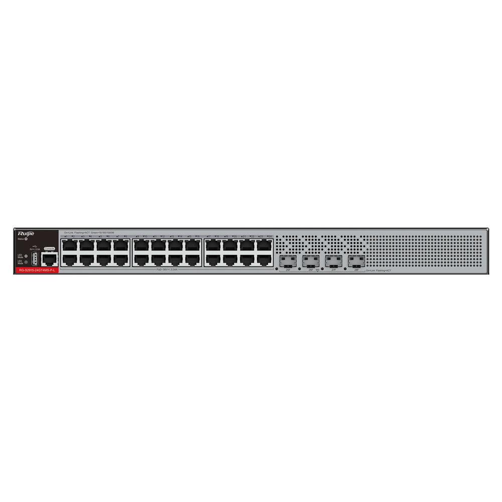 RUIJIE REYEE RG-S2915-24GT4MS-P-L Switch 24 Puertos Gb PoE+ 4SFP L2