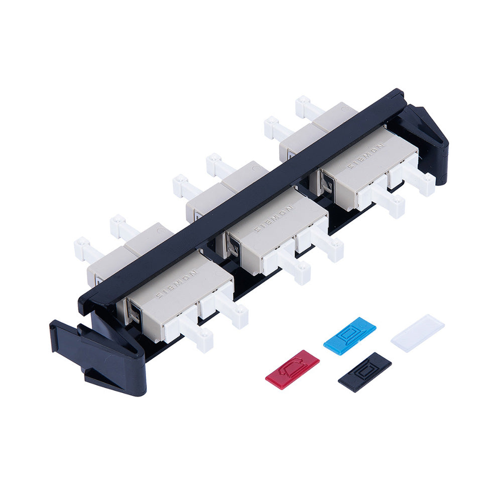 SIEMON RIC-F-LC12-01C Panel FO, 12 Acopladores, LC MM SM, Color Negro