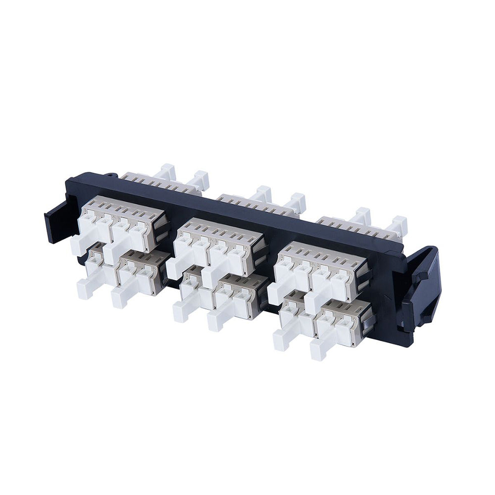 SIEMON RIC-F-LC24-01C Panel FO, con 24 Acopladores, LC MM SM, Negro LC DUPLEX