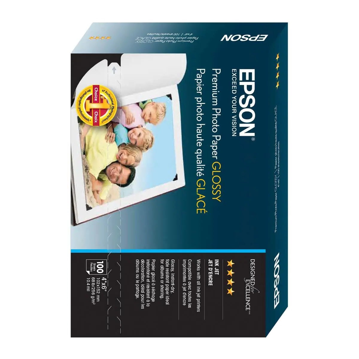 EPSON S041727 Papel Fotografico PremiunBrillante Glossy 4x6 de 100 Hojas