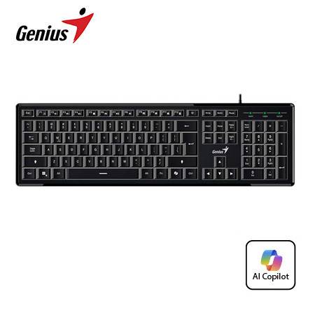 GENIUS SLIMSTAR 820 Teclado retroiluminado AI copilot USB SP negro 31310055401