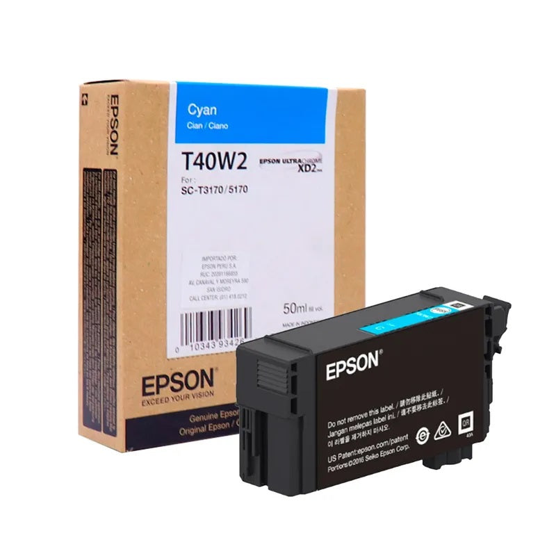 EPSON T40W220 Cartucho de Tinta Cian UltraChrome XD2 50ml