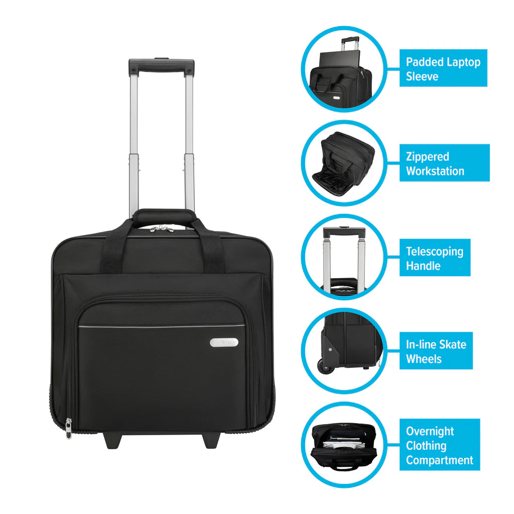 TARGUS TBR003US Maletín con ruedas para computadora portátil de 16" Negro