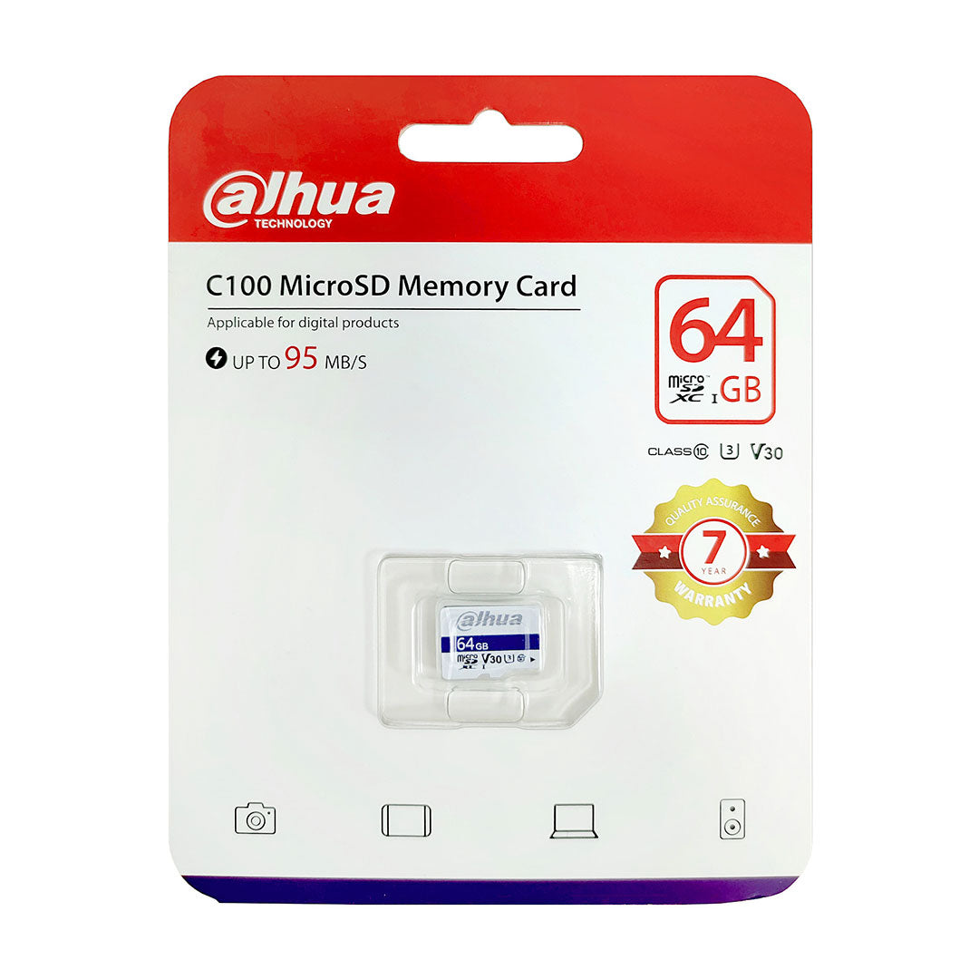 DAHUA TF-C100/64GB Memoria microSD 64GB C10 para Cámara de seguridad 24/7