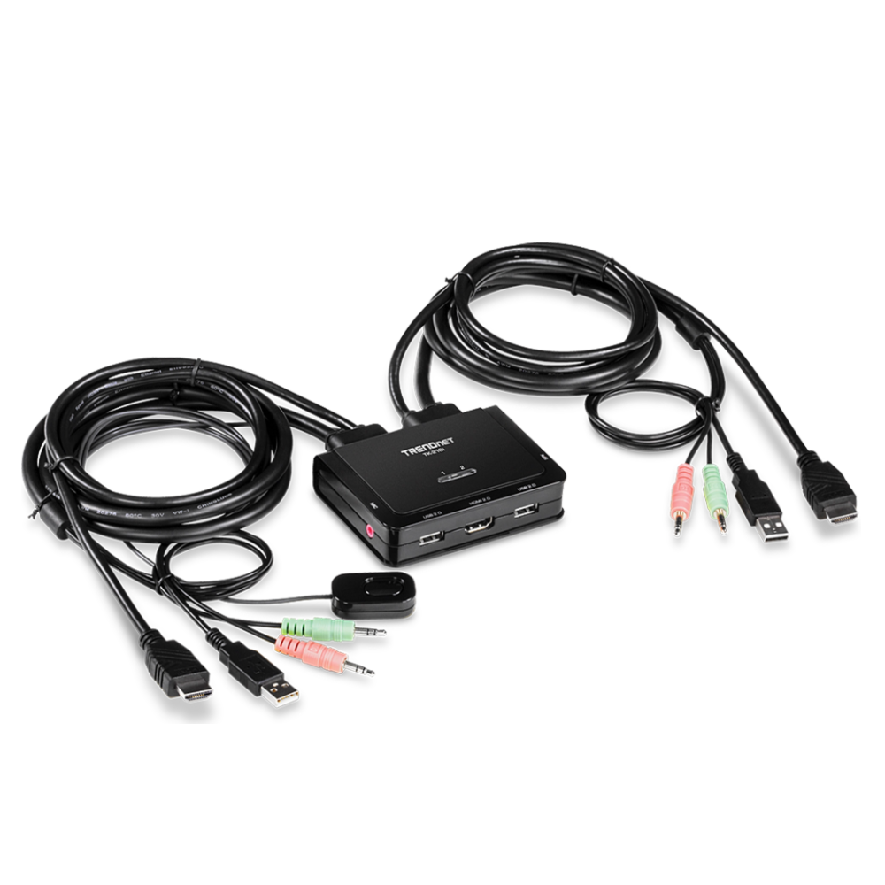 TRENDNET TK-216i - Conmutador KVM HDMI 4K de 2 puertos