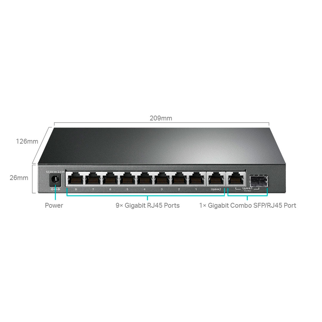 TP-LINK SG1210MPE Switch Smart Easy 10 Puertos Gigabit 8P PoE