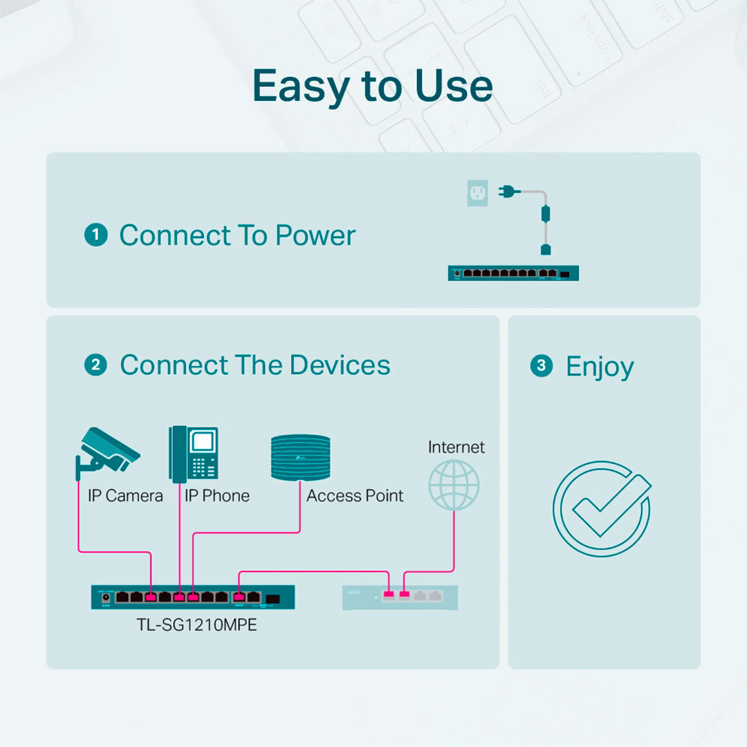 TP-LINK SG1210MPE Switch Smart Easy 10 Puertos Gigabit 8P PoE