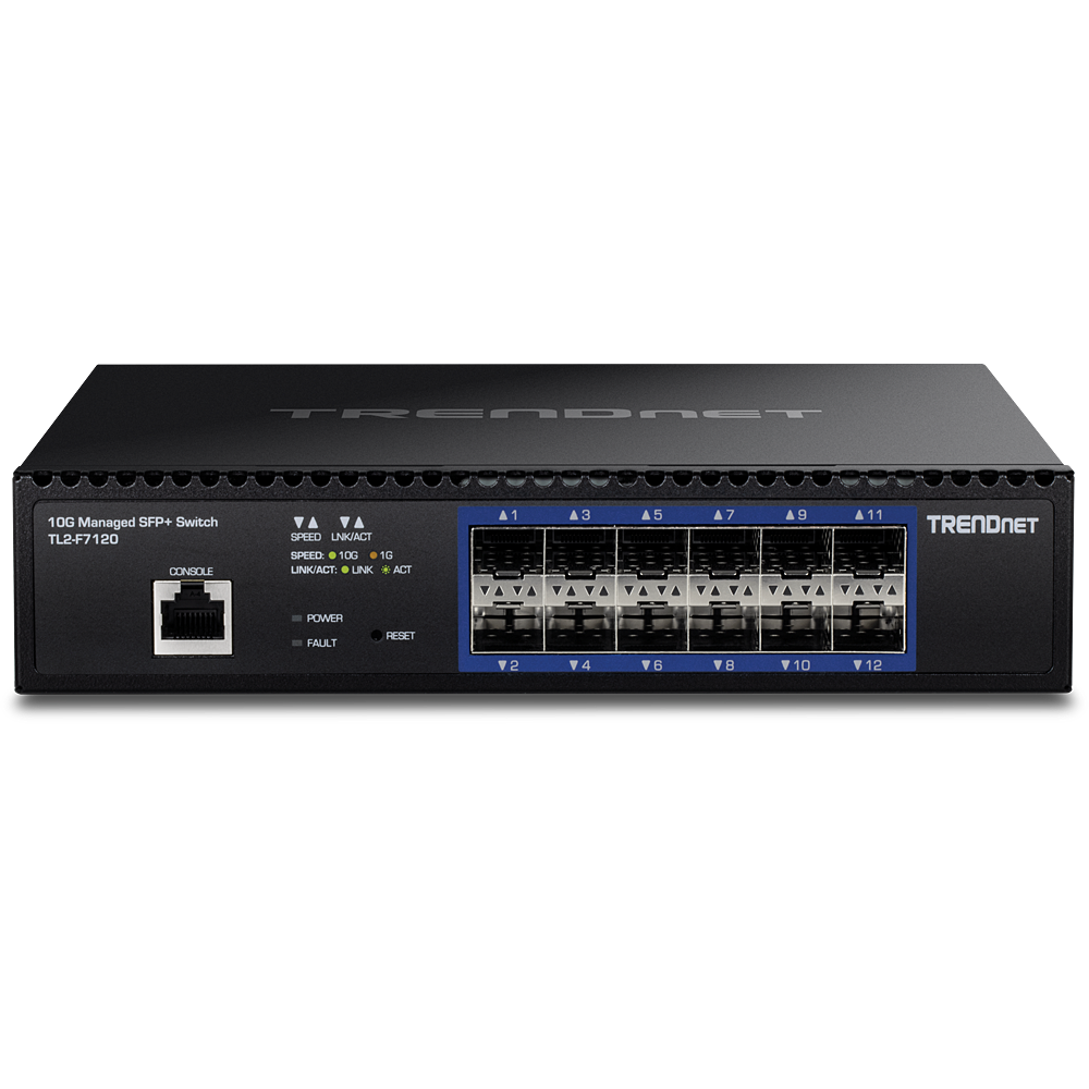 TRENDNET TL2-F7120 - SFP de nivel 2 administrado Gigabit de 12 puertos