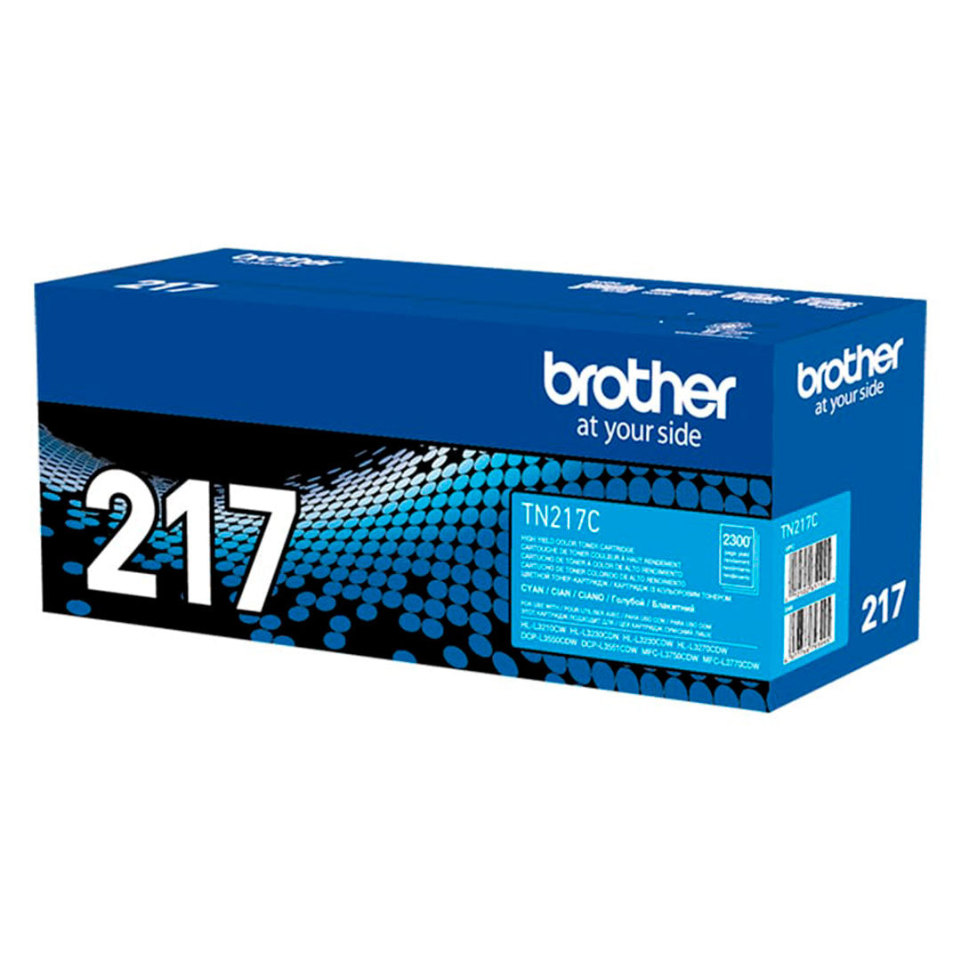 BROTHER TN217C Tóner Brother Cian para L3270/L3551/L3750. Rendimiento 2300 páginas