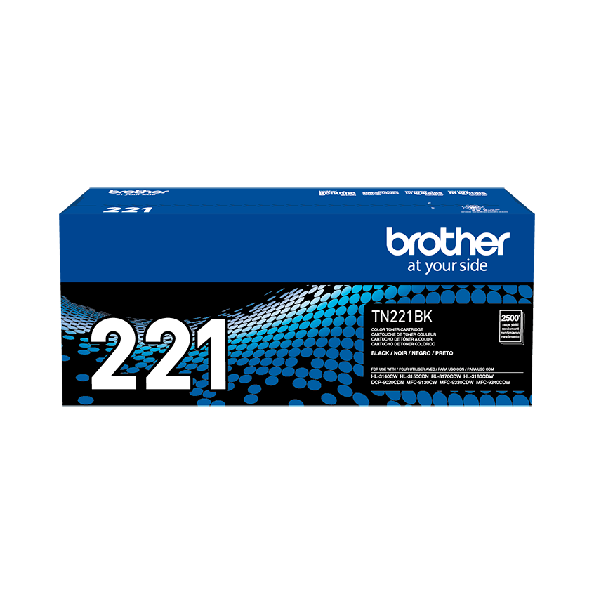 BROTHER TN221BK Toner Color Negro con Rendimiento de 2500 Paginas