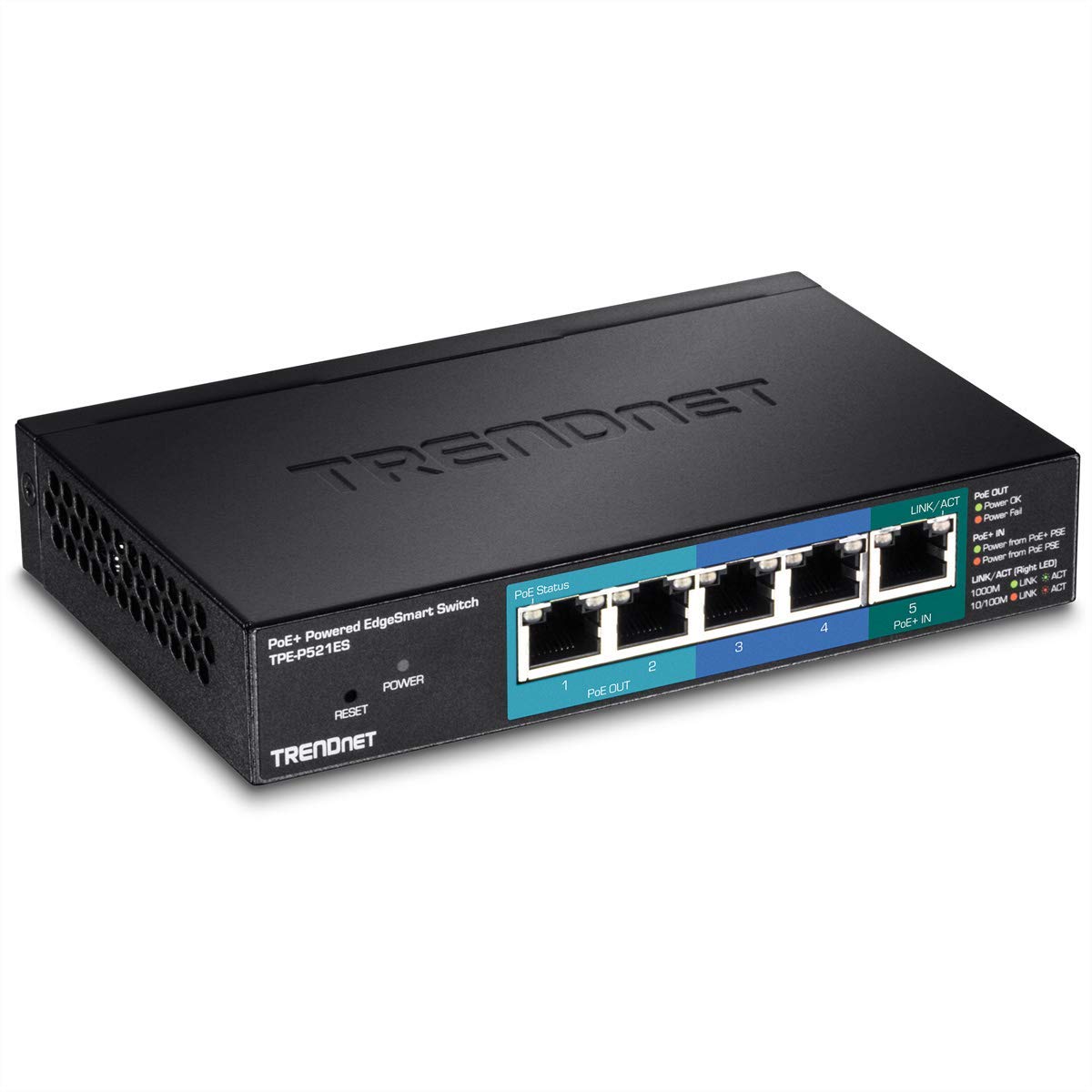 TRENDNET TPE-P521ES Switch Administrable PoE Gigabit 5 puertos 15 W