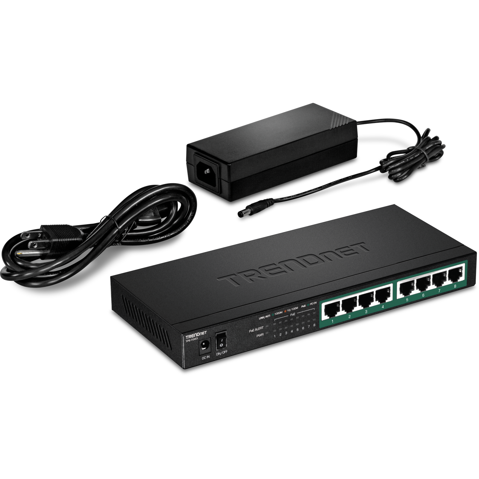 TRENDNET TPE-TG83 Switch de red Gigabit PoE de 8 puertos 105W