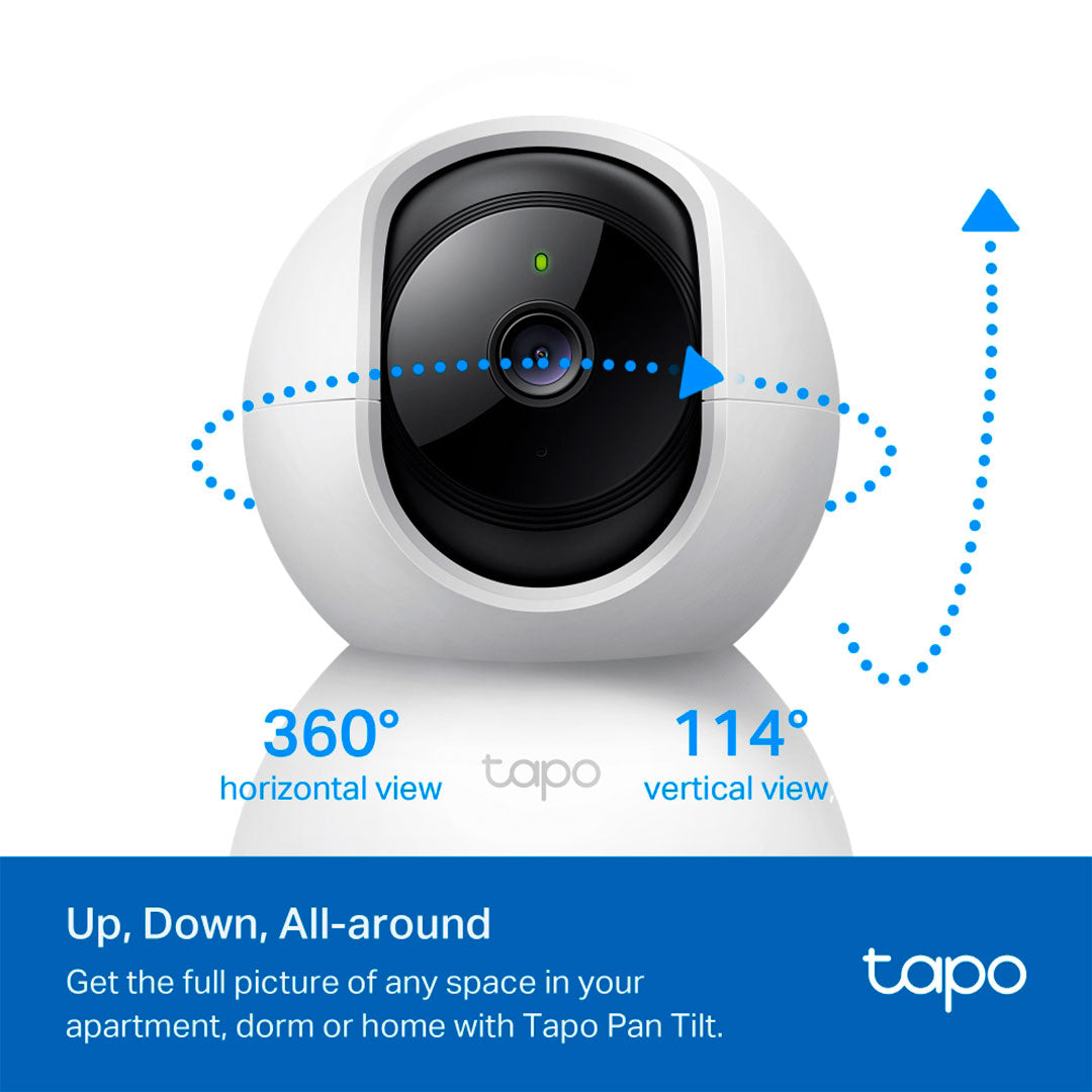 TP-LINK Tapo C210P2 Cámara de seguridad, Wi-Fi, para el hogar, con movimiento, horizontal y vertical