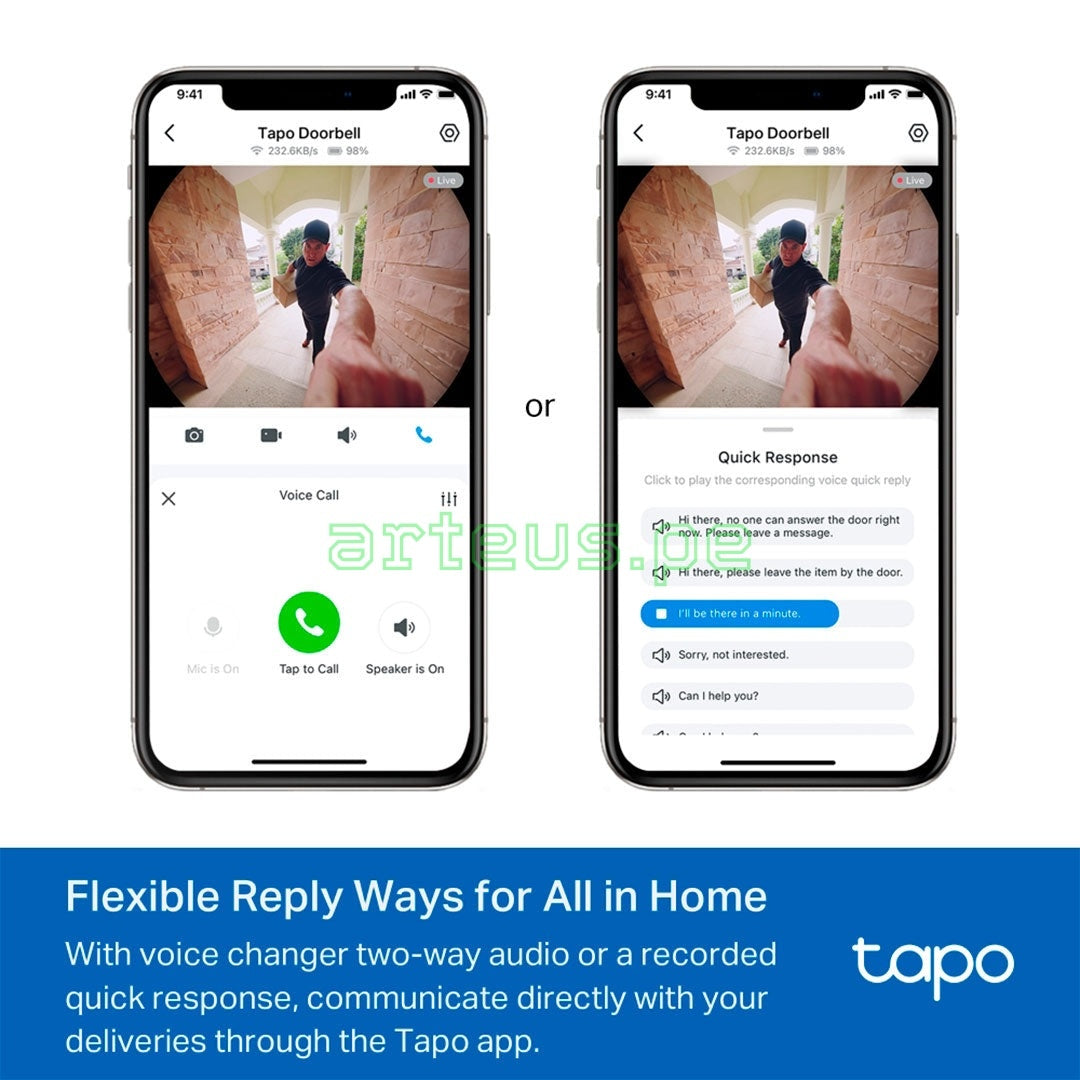 TP-LINK TAPO D225 Timbre, con Cámara de video, 4MP 180° PT