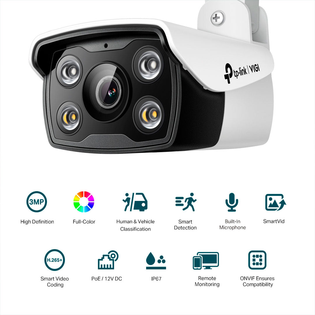 TP-LINK VIGI C330 2.8mm Cámara de Seguridad IP PoE 3MP 2K