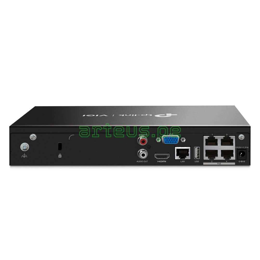 TP-LINK VIGI NVR1004H-4P Grabador de Video NVR 4 Canales PoE+ 4K