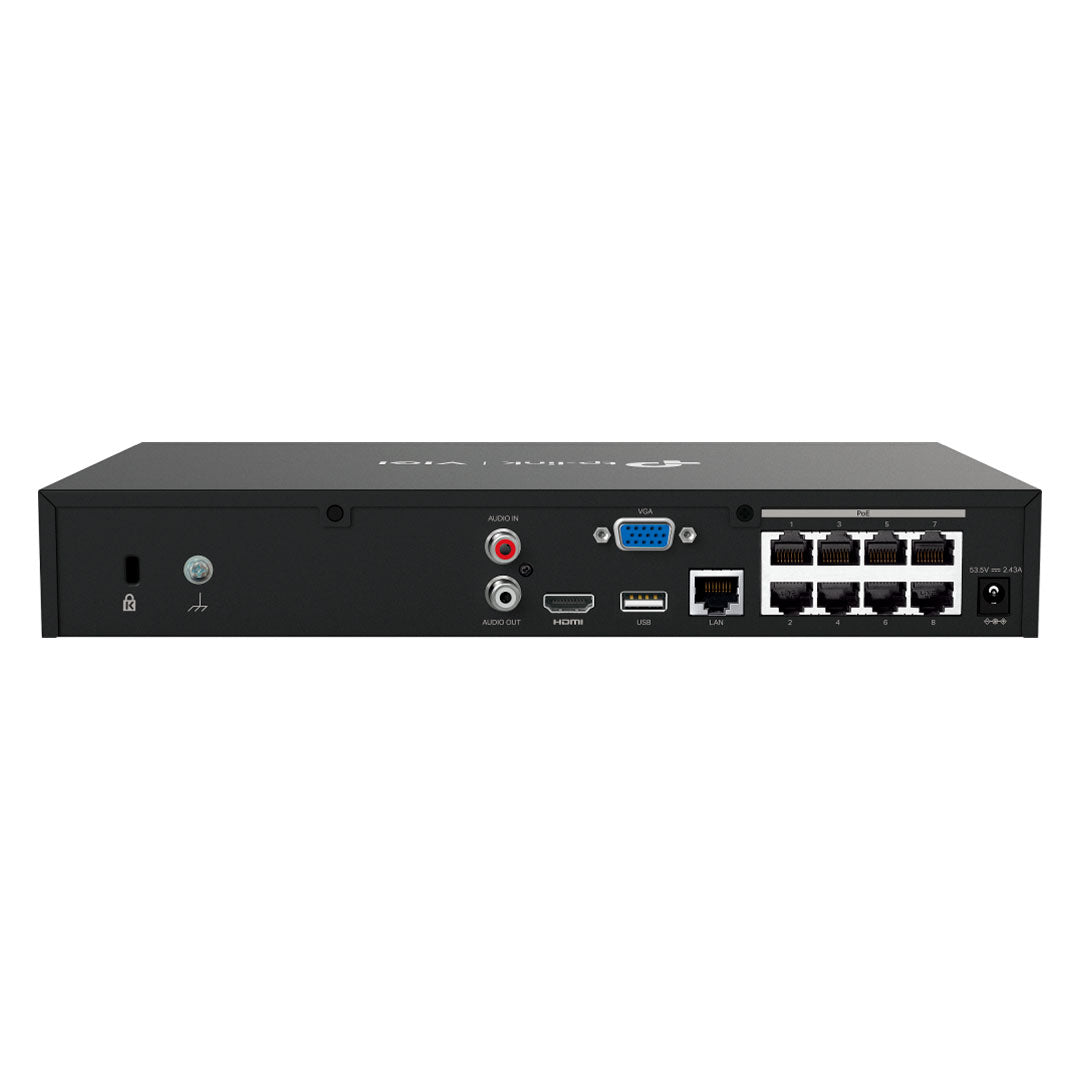 TP-LINK VIGI NVR1008H-8MP Grabador de Vídeo NVR 8 Canales 8MP PoE+ 113W