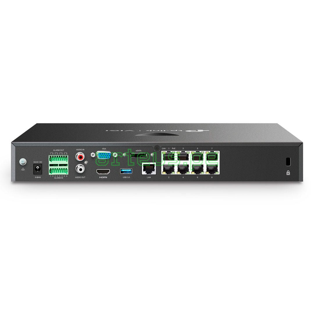 TP-LINK VIGI NVR2008H-8MP-2TB Grabador de Vídeo NVR 8 Canales PoE+ 4K 2TB