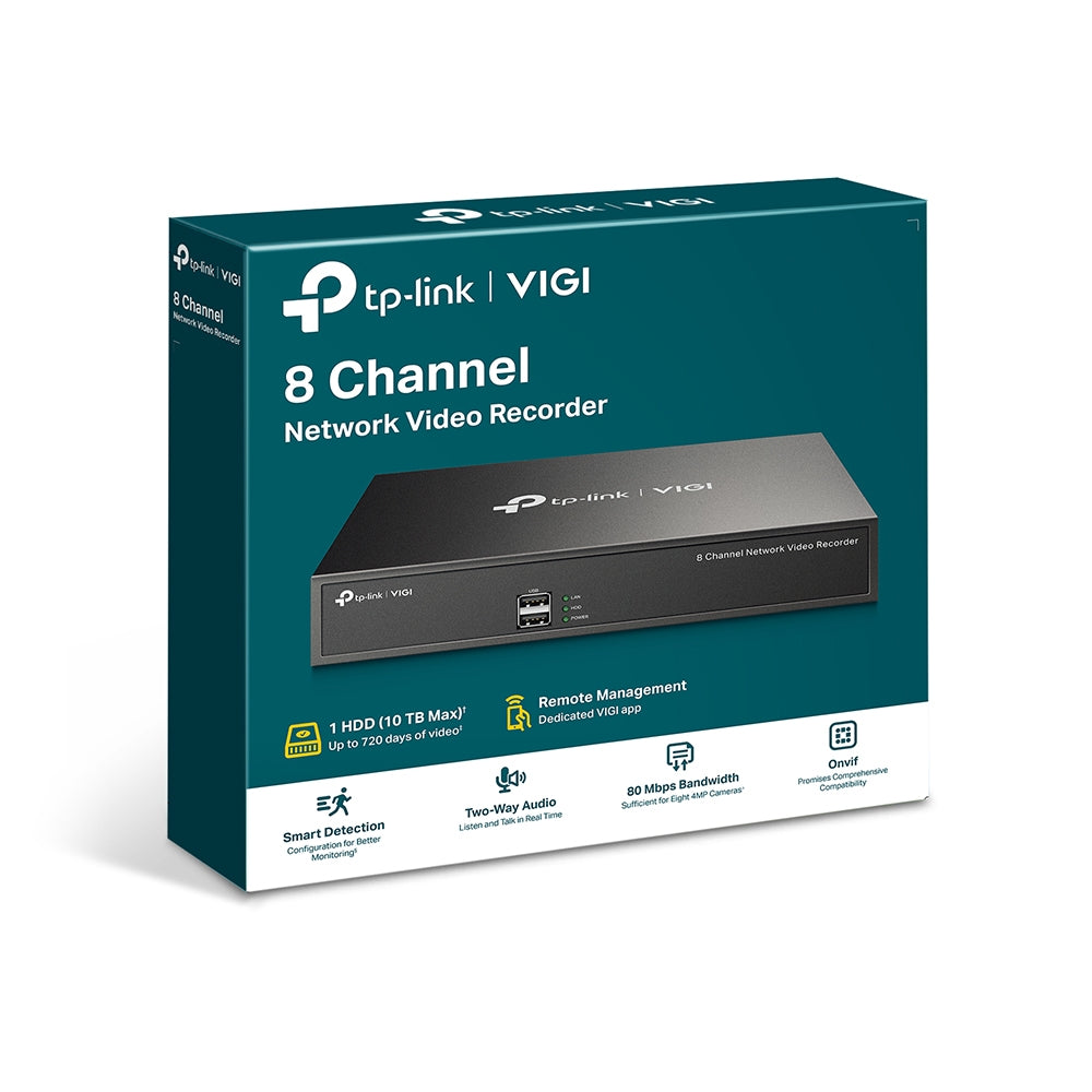 TP-LINK VIGI NVR1008H Grabador de Vídeo NVR 8 Canales 8MP