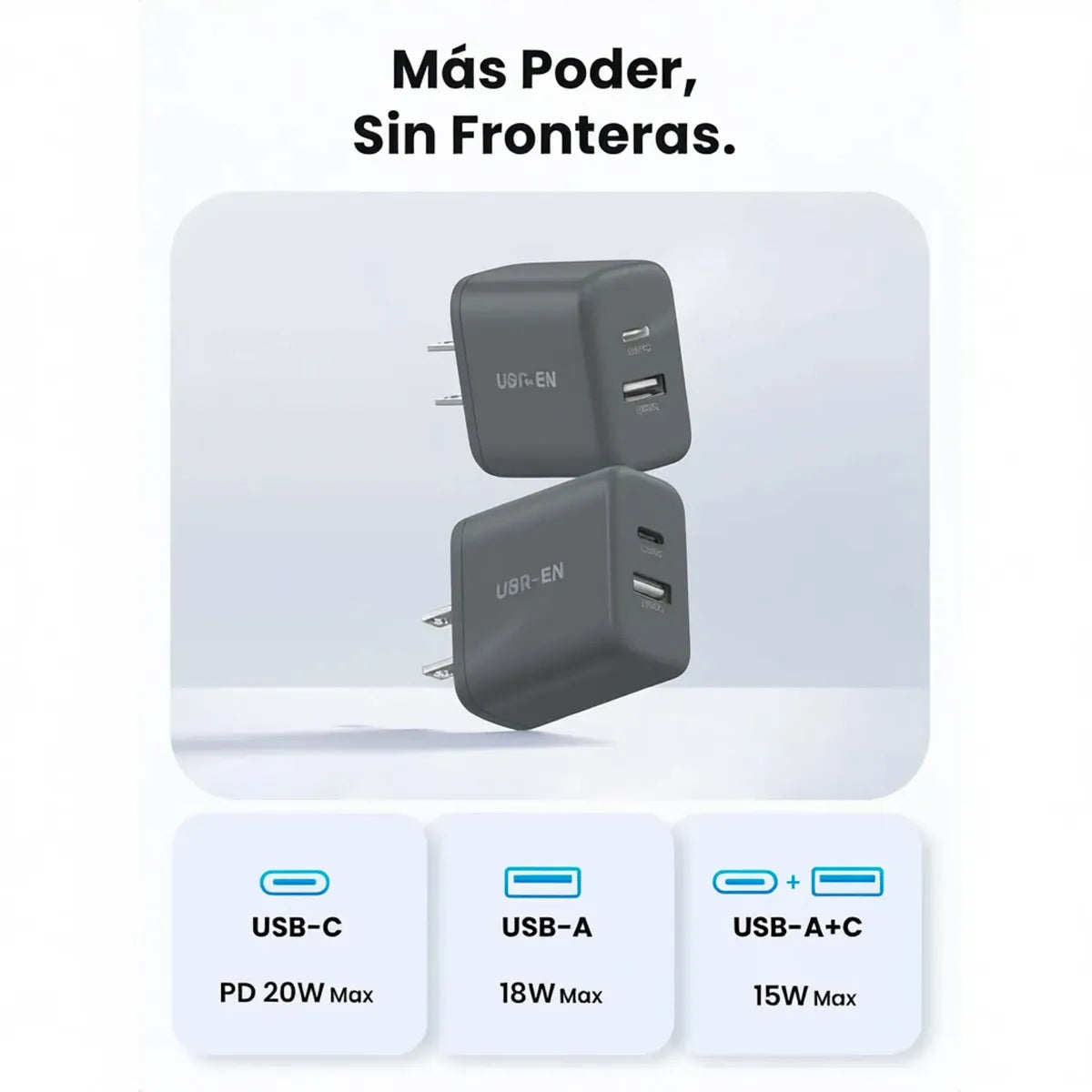 UGREEN X227 45303 Cargador 20W 2 Puertos Carga Rapida