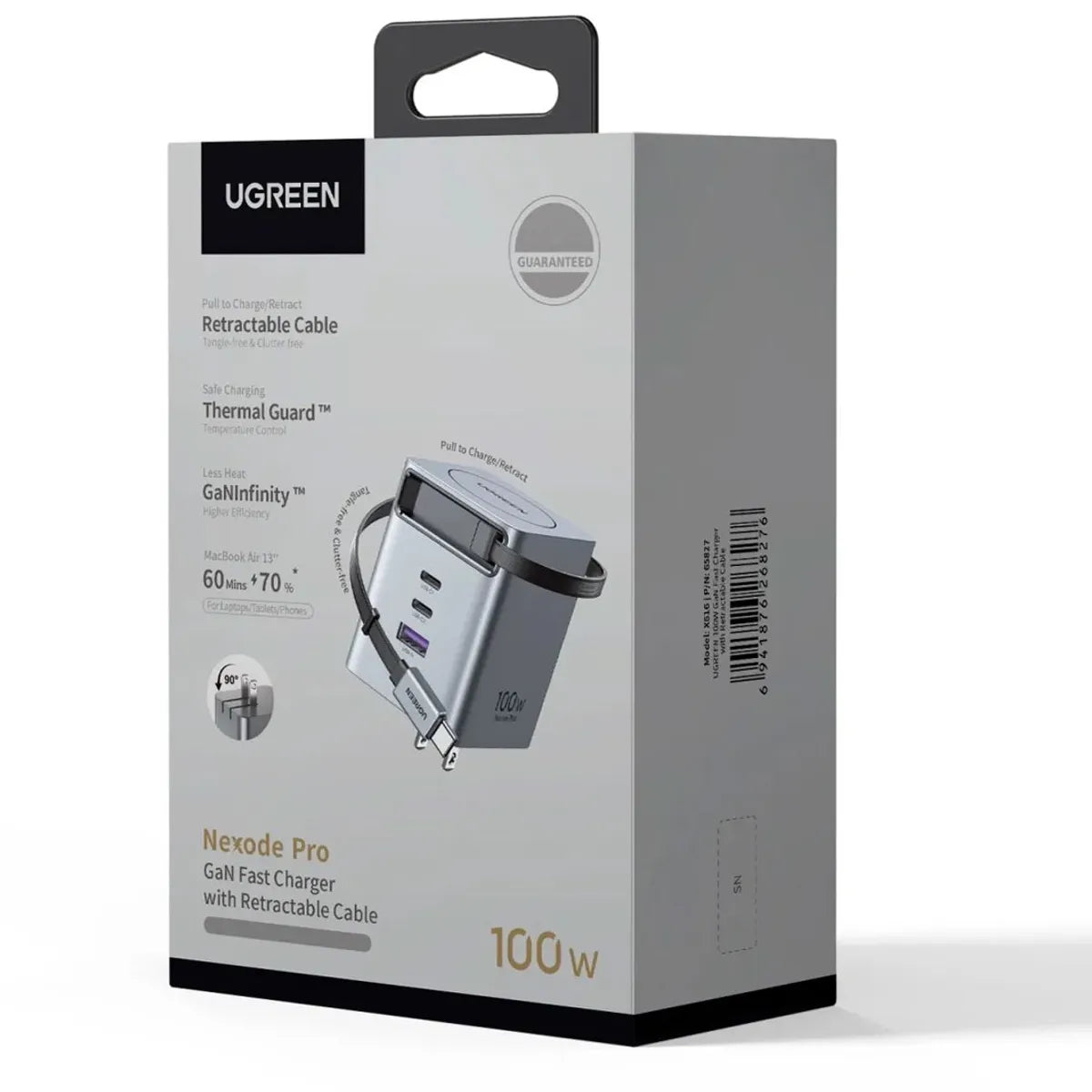 UGREEN X616 65827 Cargador Nexode USB C 100W GaN Retractil