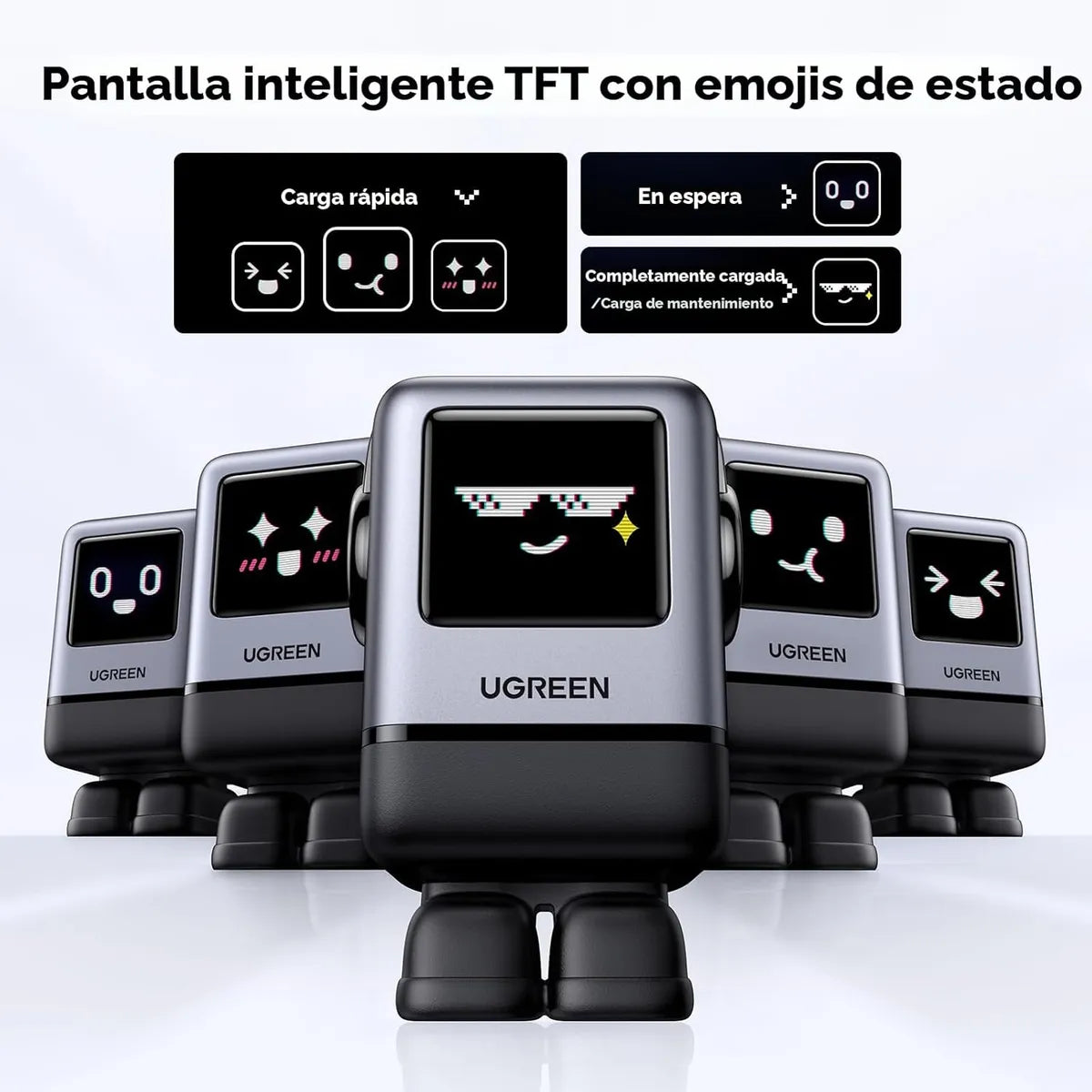 UGREEN X688 45514B Cargador USB C Robot Nexode GaN 100W Carga Rápida